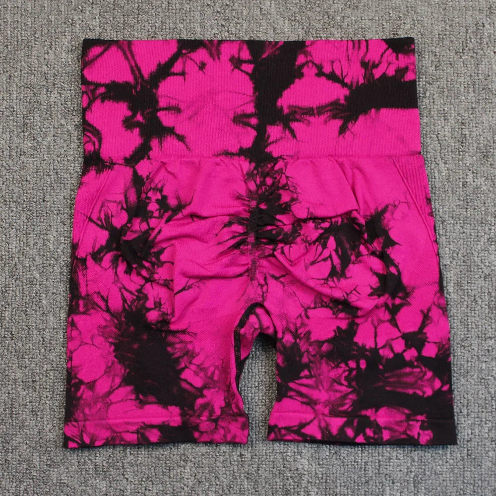 Short de Yoga Tie-Dye pour femmes, short de sport à haute élasticité, Push Up, course à pied, entraînement, Fitness, Leggings de sport courts pour femmes