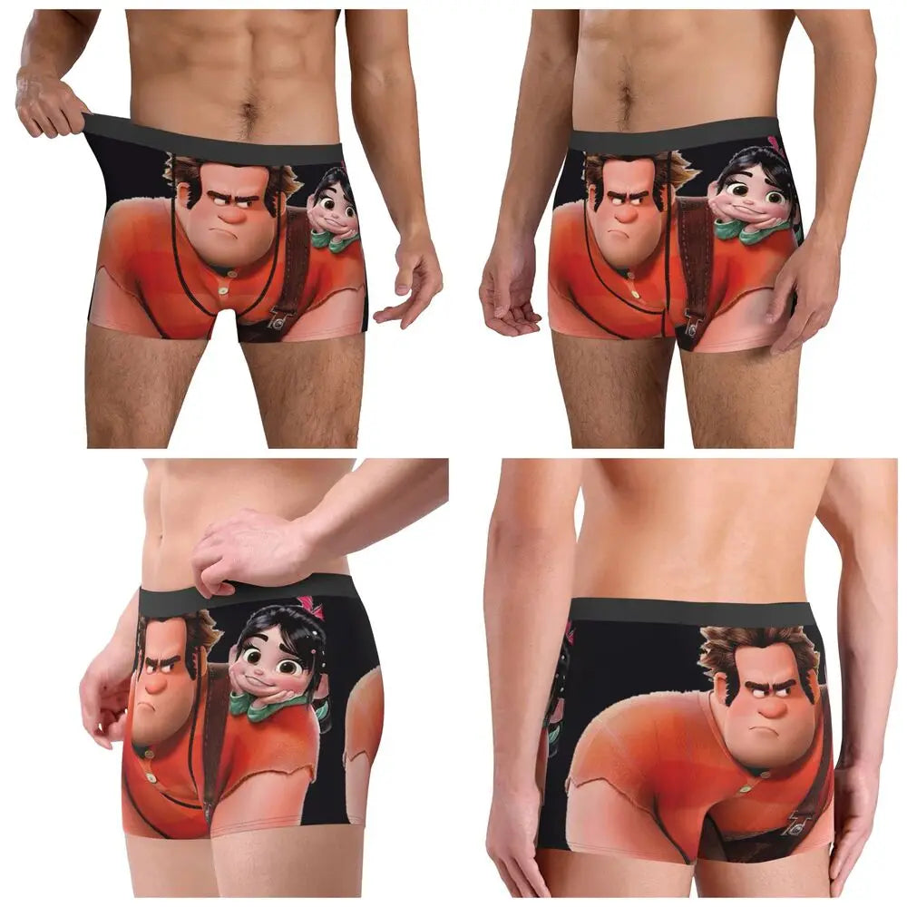Wreck-It Ralph Men's Boxer Briefs, Breathable Underwear for Men, Boyfriend Gift