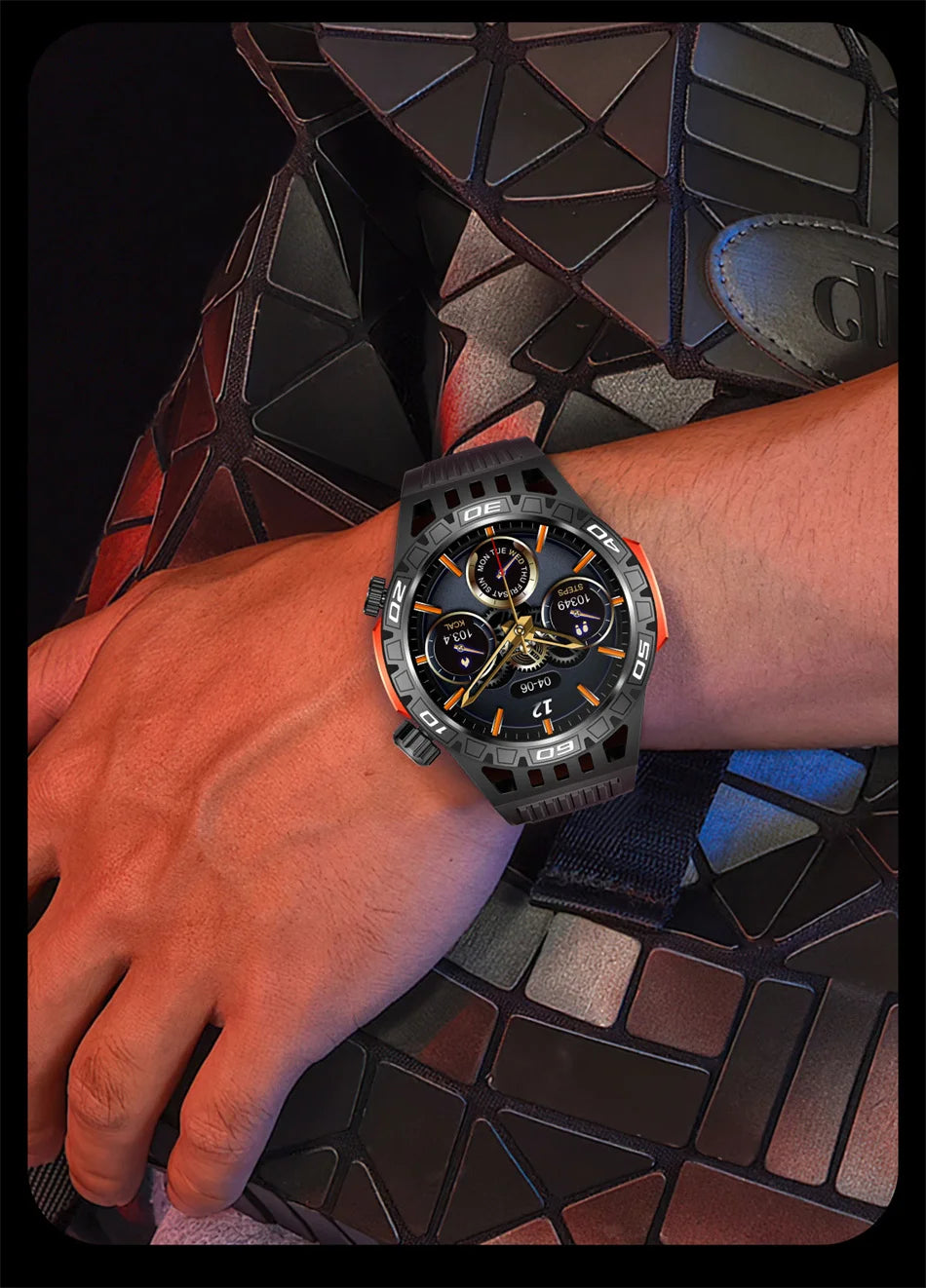 Montre intelligente étanche avec éclairage LED pour homme, boussole, tracker de fitness sportif, IP68, Bluetooth, conversation, Android, iOS