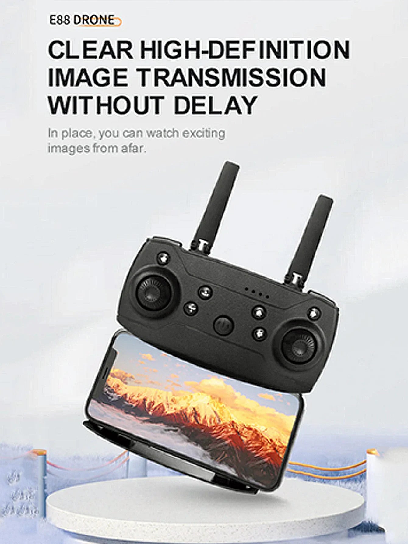 E88 4K Professional Drone, Wide-Angle HD Camera, WiFi FPV, Altitude Hold, Foldable RC Quadrotor Helicopter, Children's Toys (Camera Not Included)