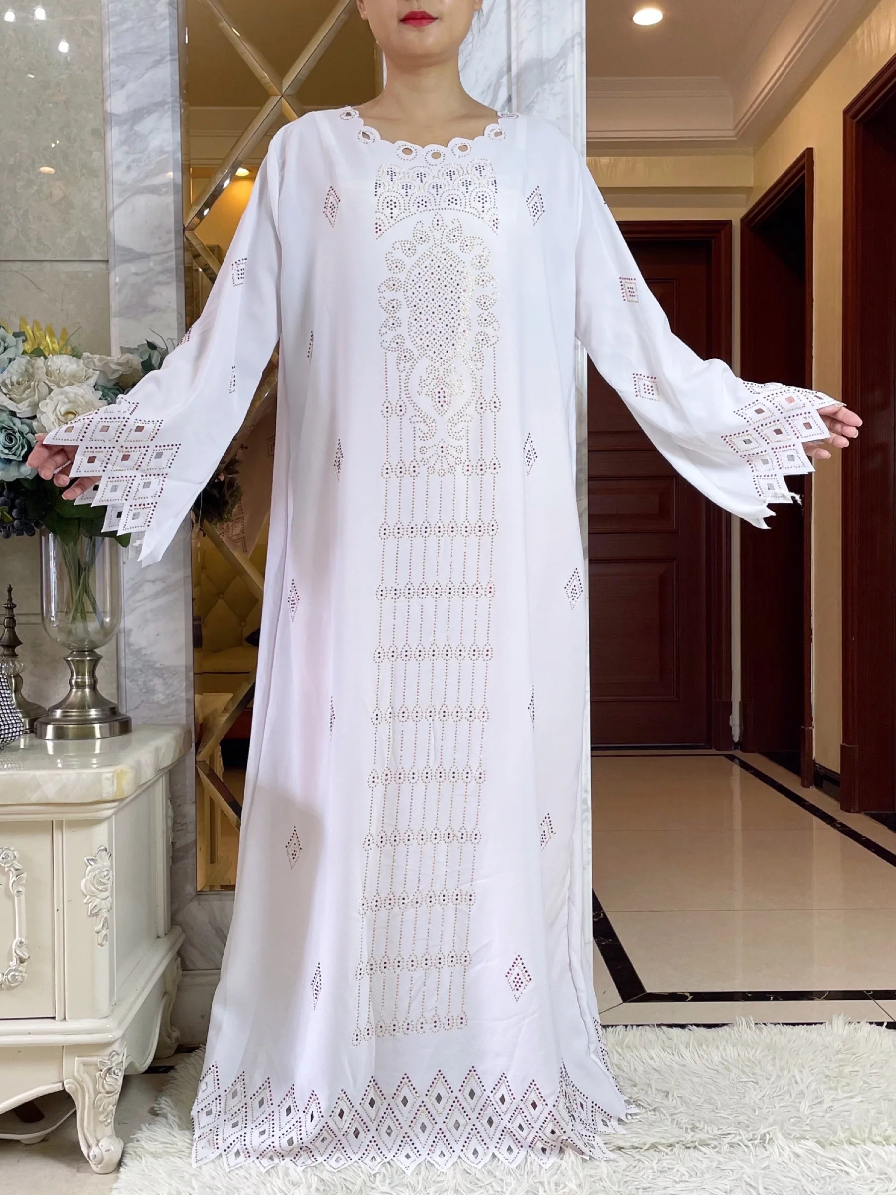2024 mode diamants conception creuse Abaya Ramadan Eid fermé longue Abaya dubaï femmes robe musulmane modeste vêtements islamiques