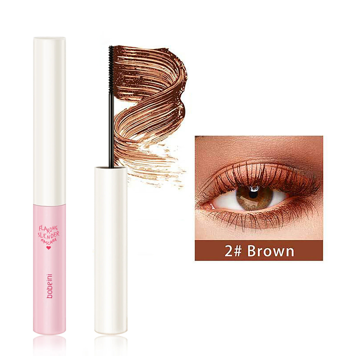 Mascara imperméable et sans maquillage, base allongée, cryptée, mince, bouclée et durable sans bavure