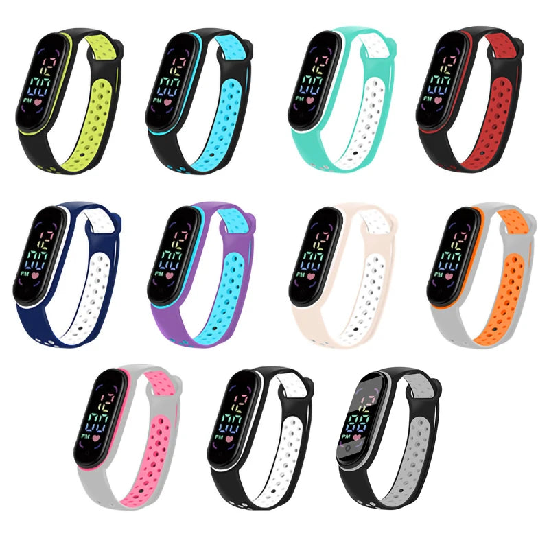 Montres numériques LED pour enfants, montre-bracelet en silicone pour garçons et filles, horloge de sport étanche, luxe, nouveau