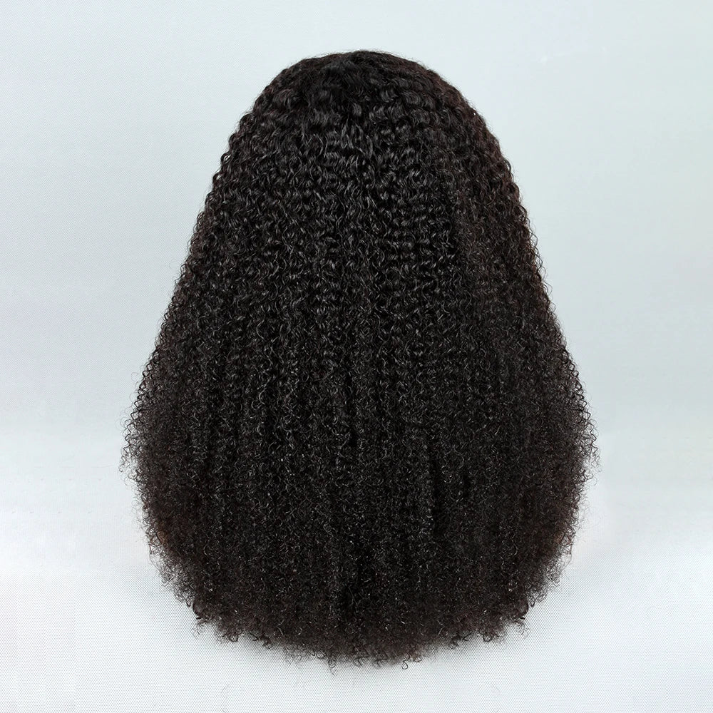 Demi-perruque cheveux humains crépus bouclés sans colle perruque cheveux humains prêt à porter 3 en 1 demi perruque avec cordon 250 densité bouclée demi-perruque