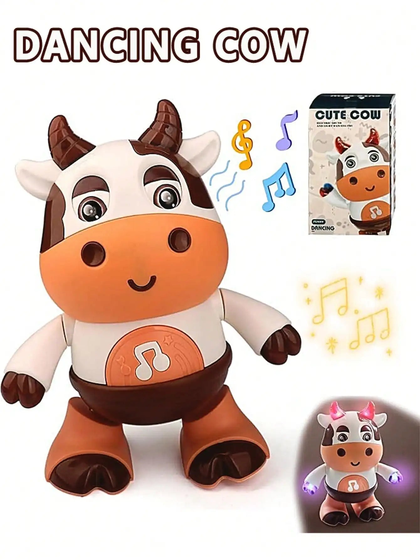 Jouet de vache dansante pour bébé, vache en peluche à musique électrique avec chansons et mouvements amusants, jouets interactifs pour bébé, mignon G de noël pour tout-petits