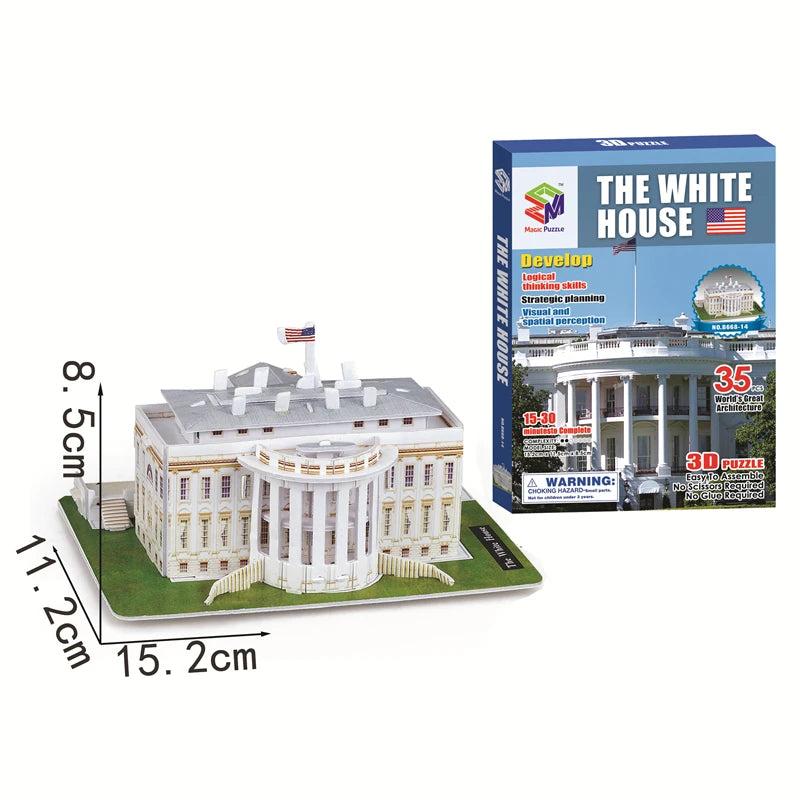 Jouets éducatifs Puzzles 3D jouets enfants développement intellectuel mondes Construction de bâtiments célèbres Puzzles 3D jouet