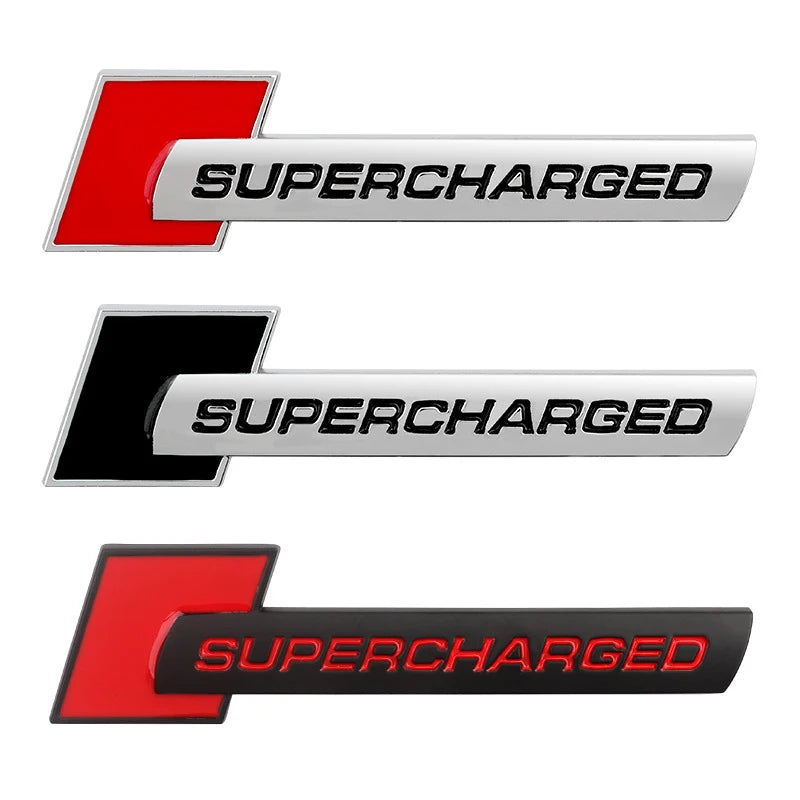 Autocollant de Badge d'emblème suralimenté en métal 3d, autocollant de voiture pour Q7 S Line A6 C6 A8 D4 S4 B8 S6 C5 V6, accessoires de Logo suralimentés