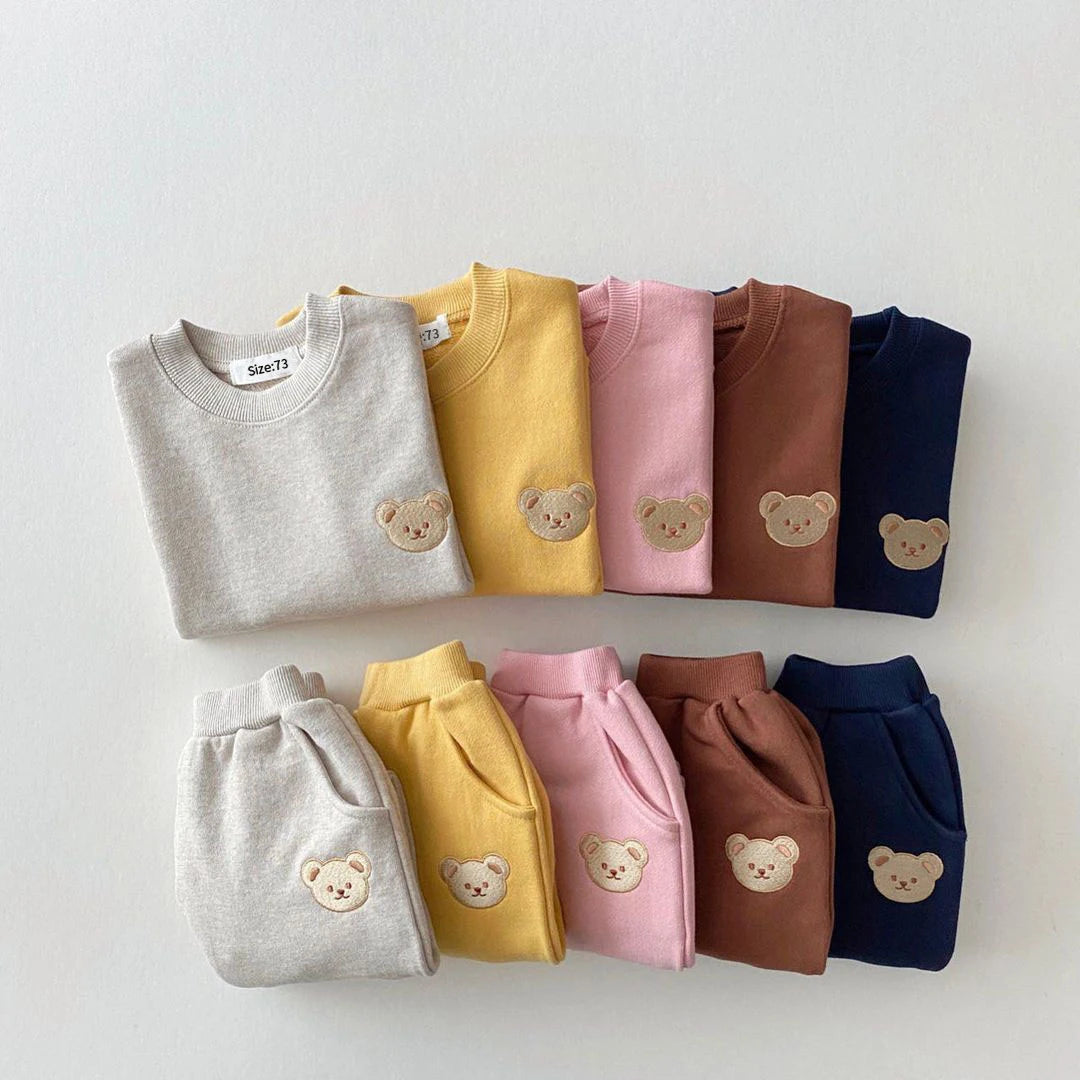 Mode enfant en bas âge bébé garçons fille automne vêtements ensembles bébé fille vêtements ensemble enfants sport ours sweat pantalon 2 pièces costumes tenues