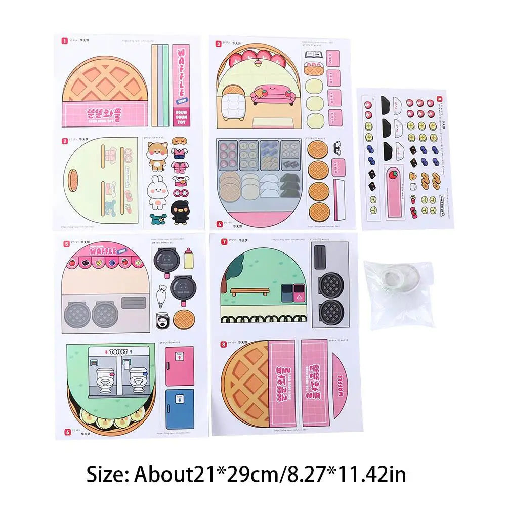 Livre de bonnet 3D, paquet de matériel, gaufre, pétrir, livre silencieux, autocollant fait maison, magasin d'ongles, livre silencieux, fait à la main, Montessori pour enfants