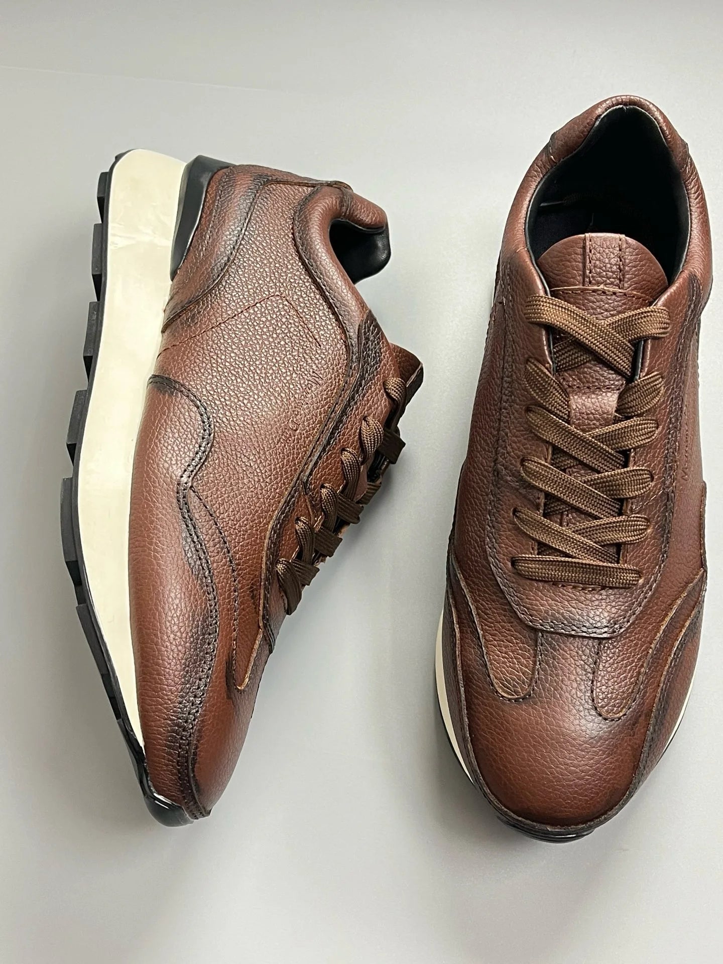 Baskets rétro en cuir véritable pour hommes, à lacets, chaussures de sport à l'offre elles optiques, confortables, polyvalentes, bonnes chaussures décontractées CommPiedmont, mode