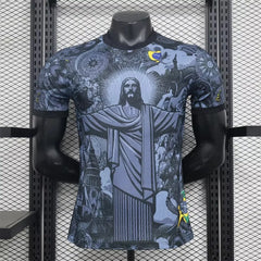 Haut d'entraînement de Football d'été, édition spéciale brésilienne, maillot de Football jésus noir gris, T-shirts d'extérieur à séchage rapide pour hommes et femmes