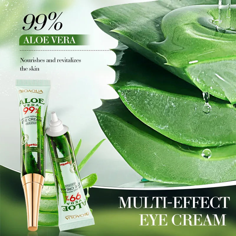 2 pièces/kit BIOAQUA Aloe Vera ensembles de soins de la peau crème pour les yeux du visage hydratant raffermissant crèmes à l'aloe vera ensemble de soins de la peau du visage