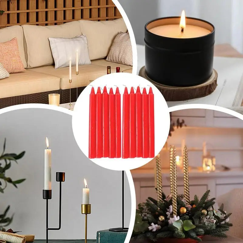 Bougies coniques 10X cire naturelle non parfumée, fournitures de survie, bougies coniques courtes pour la maison, pour les célébrations de bénédiction de mariage