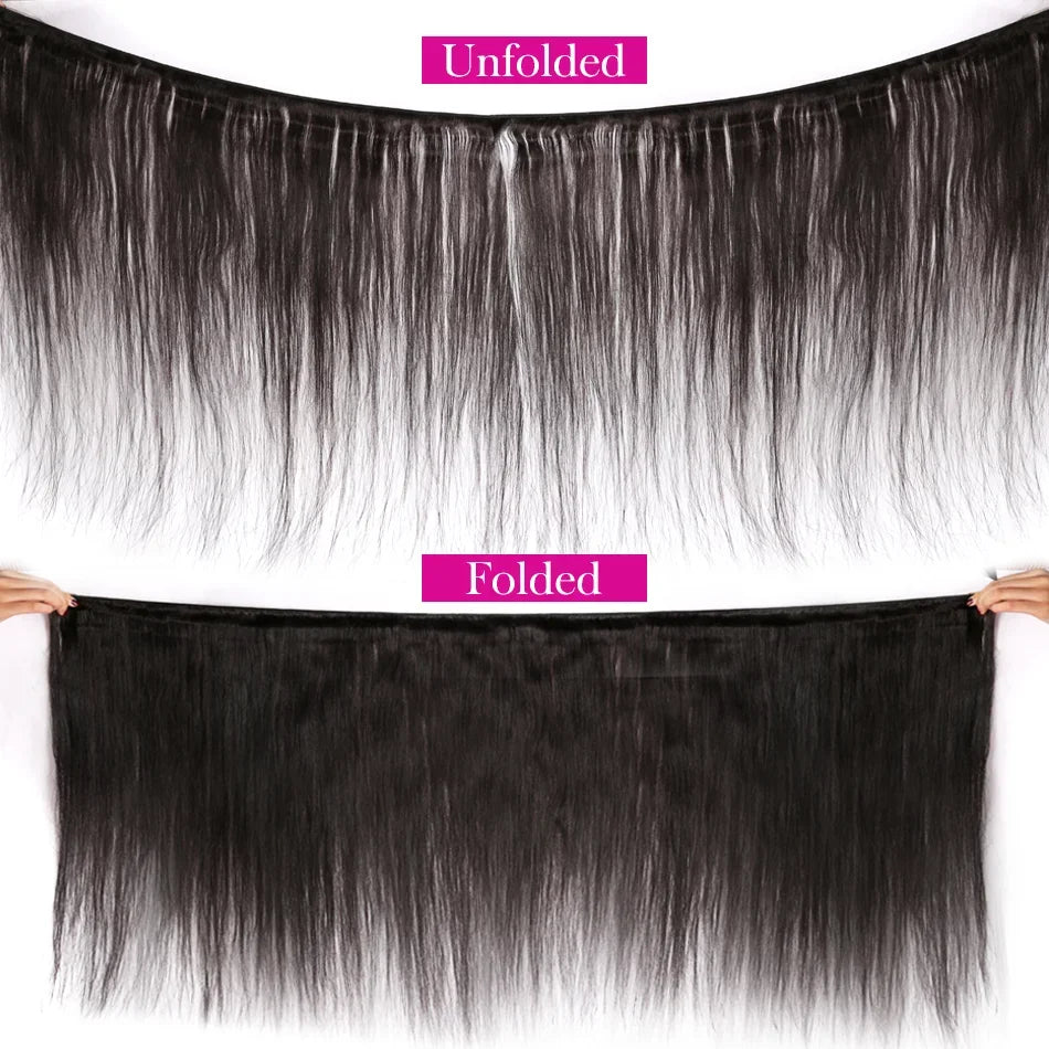 Fow Momen-Extensions de Cheveux Péruviens 100% Naturels Lisses, Tissage en Lot de 1/2/3/4 Paquets Richesse, 8-30 Pouces
