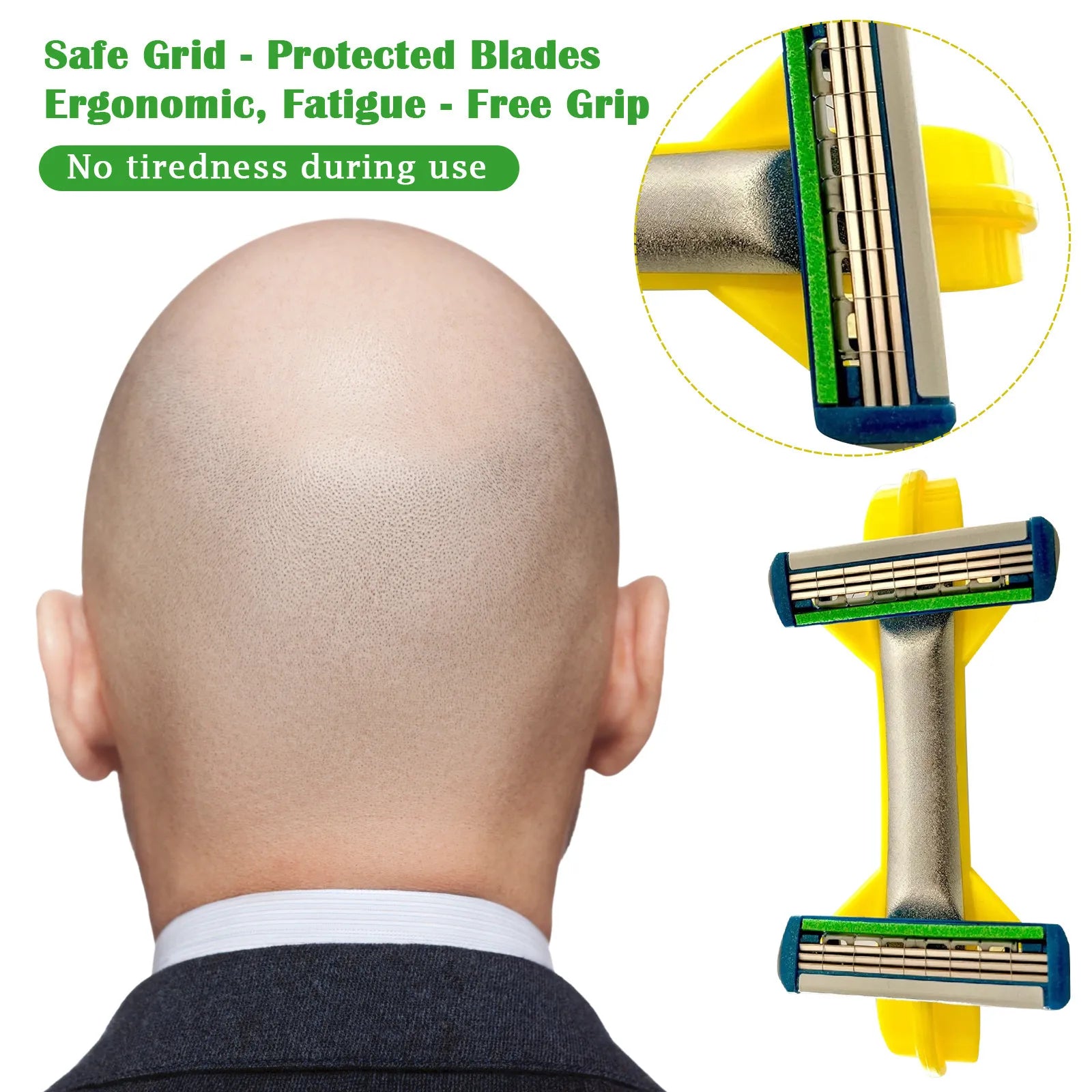 Tondeuse à cheveux chauve rapide à Double tête sphérique pour hommes, pratique, manuelle, pour épilation, rasoir polyvalent