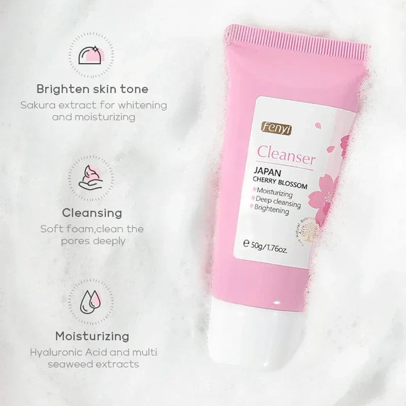 Nettoyant pour le visage à la vitamine C, nettoyage en profondeur, hydratant, élimination des points noirs, soins de la peau, mousse de lavage du visage, soins pour la peau