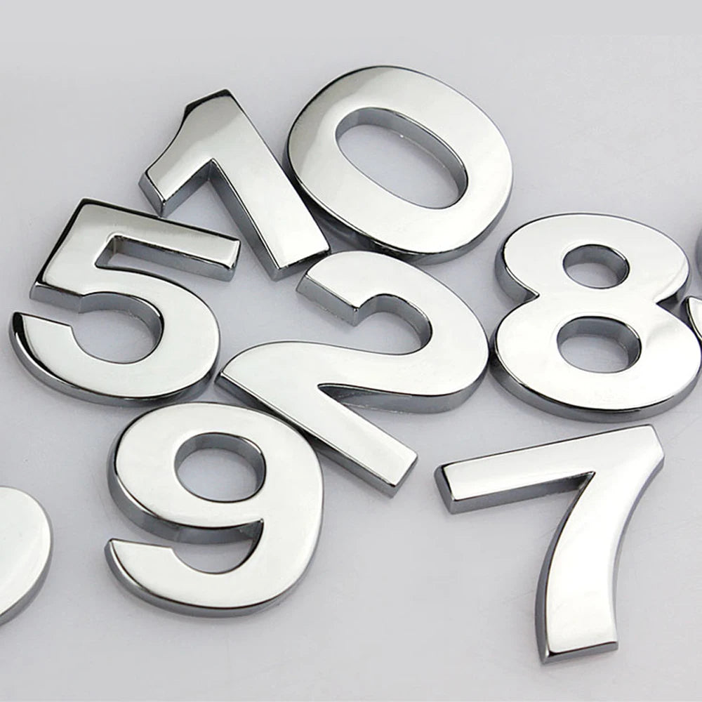 Autocollants de voiture alphabet en métal 3D, insigne argenté chromé, lettres, chiffres, logo, accessoires automobiles, autocollants de décoration
