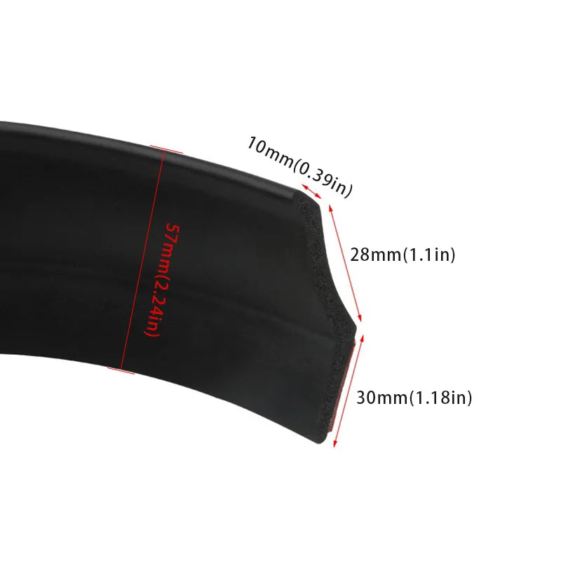 2.5m Universal Front Bumper Spoiler Lip Car Bumper Lip Protection Stickers Car Front Bumper Rubber Lip Car Bumper Rubber Strip