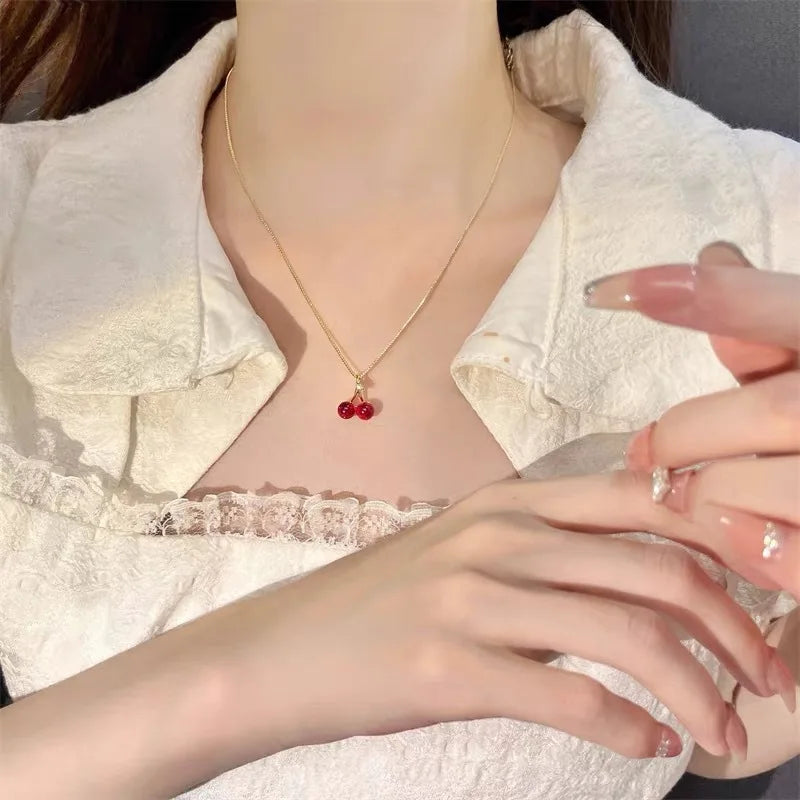 Collier de personnalité pour femme, bijoux de mariage, cadeaux d'anniversaire, vin rouge, aucun pendentif couleur or, ensemble de boucles d'oreilles, mode
