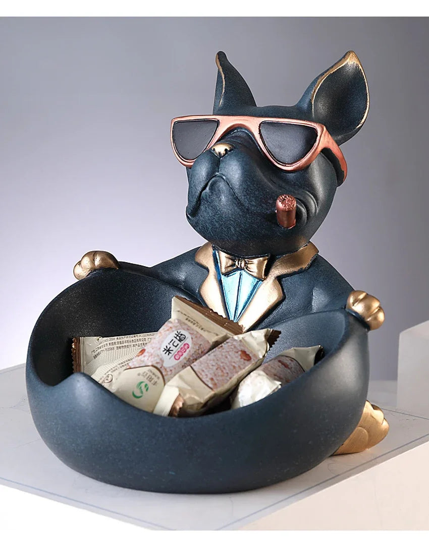 Cool Dog Home Decor Figurine Dog Statue Storage Box Animal Ornament Resin Craft Art Sculpture Figurine Home Decoration Gift