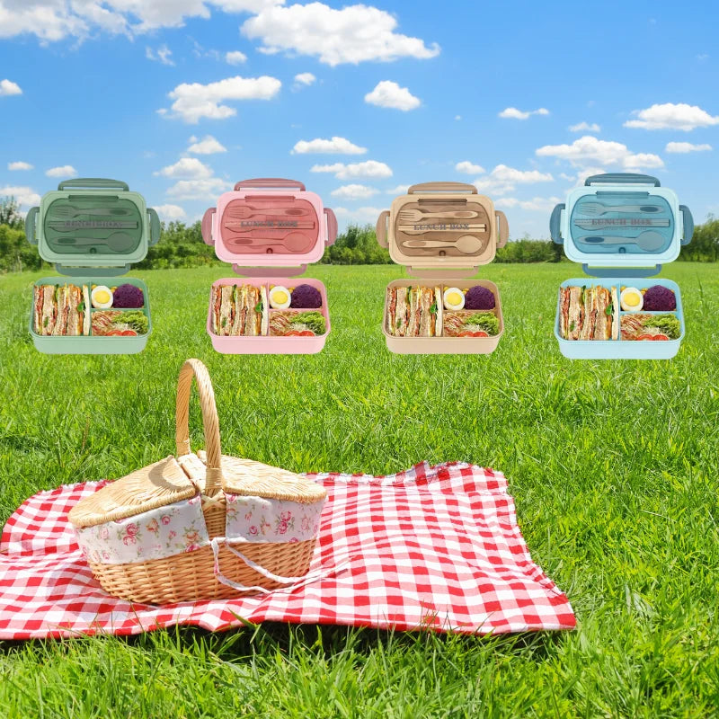 Boîte à Bento pour adultes, conteneurs pour adultes, hommes et femmes avec 3 compartiments, récipient alimentaire pour la rentrée scolaire
