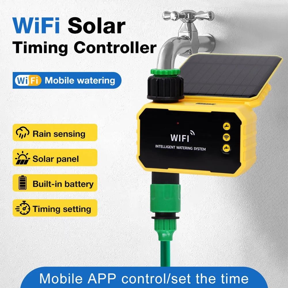 Solar Irrigation Synchronization Controller, Smart Existing System for Garden, Valve with Rain Sensor, WIFI