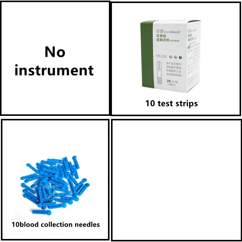 Benecheck-Compteur automatique d'acide urique, bandelettes de test, kit 10ua, 25ua, 10/25 pièces