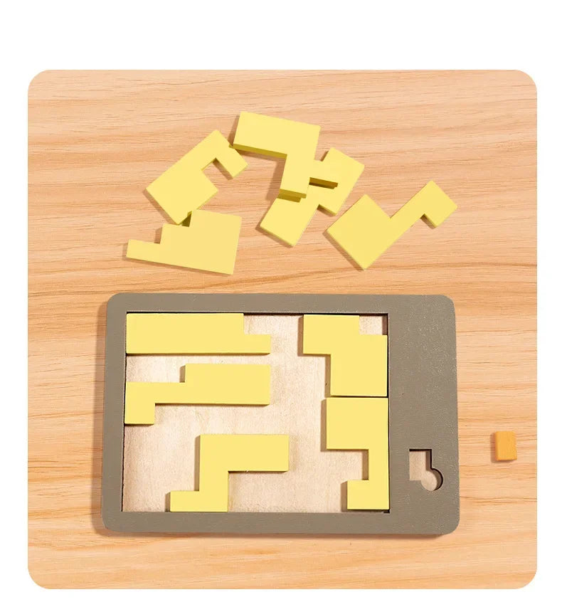 Puzzles géométriques en bois défi Impossible combustion du cerveau décompression qi esprit casse-tête pour adultes enfants