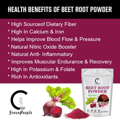 GPGP Greenpeople poudre de racine de betterave biologique antioxydants soutien de la pression artérielle oxyde nitrique naturelle améliore l'endurance et la capacité