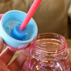 Bouteille d'eau portable avec paille et poignée pour enfants, gobelet pour enfants, 1PC