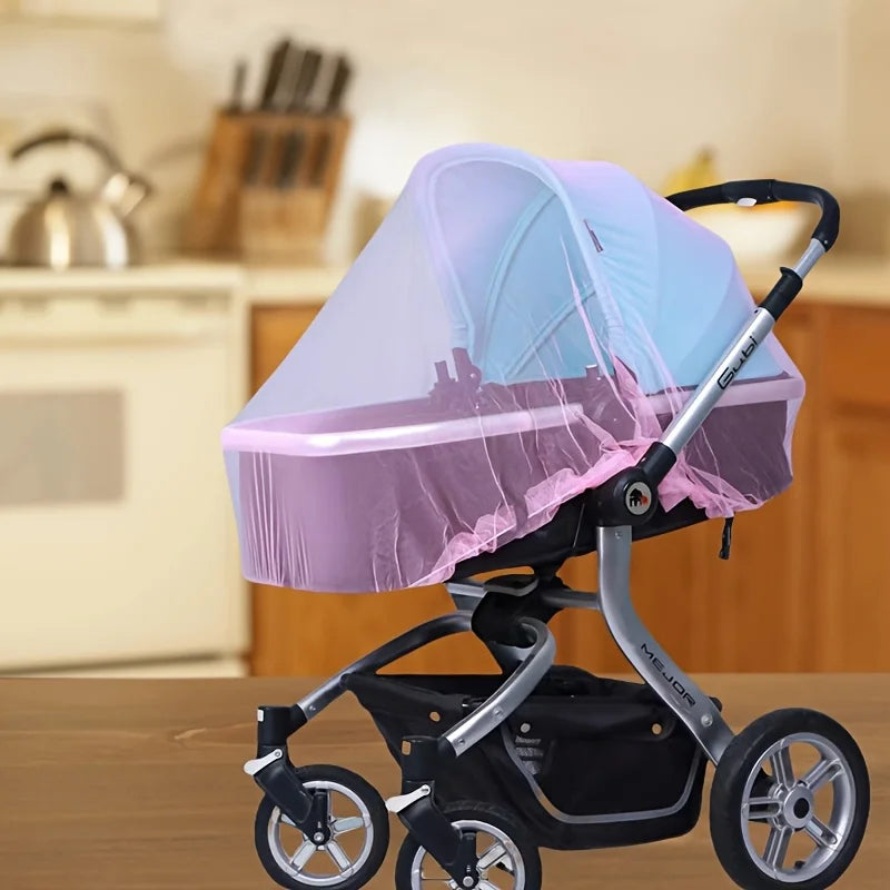 Moustiquaire pour poussette – Couverture complète, avec maille dense pour une protection des insectes améliorée, équipement d'extérieur anti-moustiques pour poussette en polyester