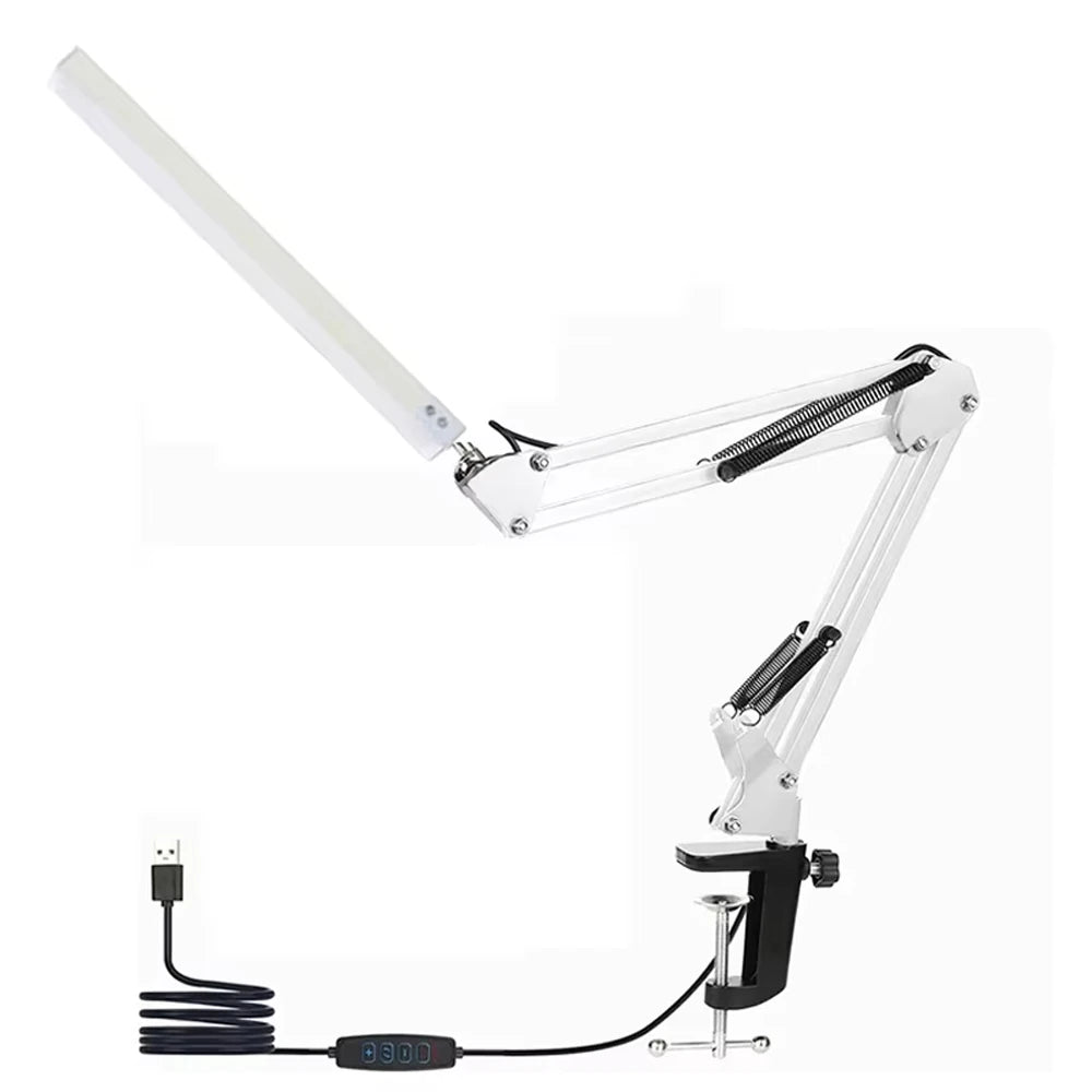 Lampe de bureau, lampe de bureau LED avec culbuteur, Angle réglable, 10 niveaux de luminosité, 3 modes d'éclairage, luminaire, apprentissage du protection des yeux