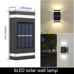 Lampe murale solaire extérieure étanche à énergie solaire éclairage haut/bas pour jardin cour décoration extérieure de la maison IP65 lumière de chemin solaire