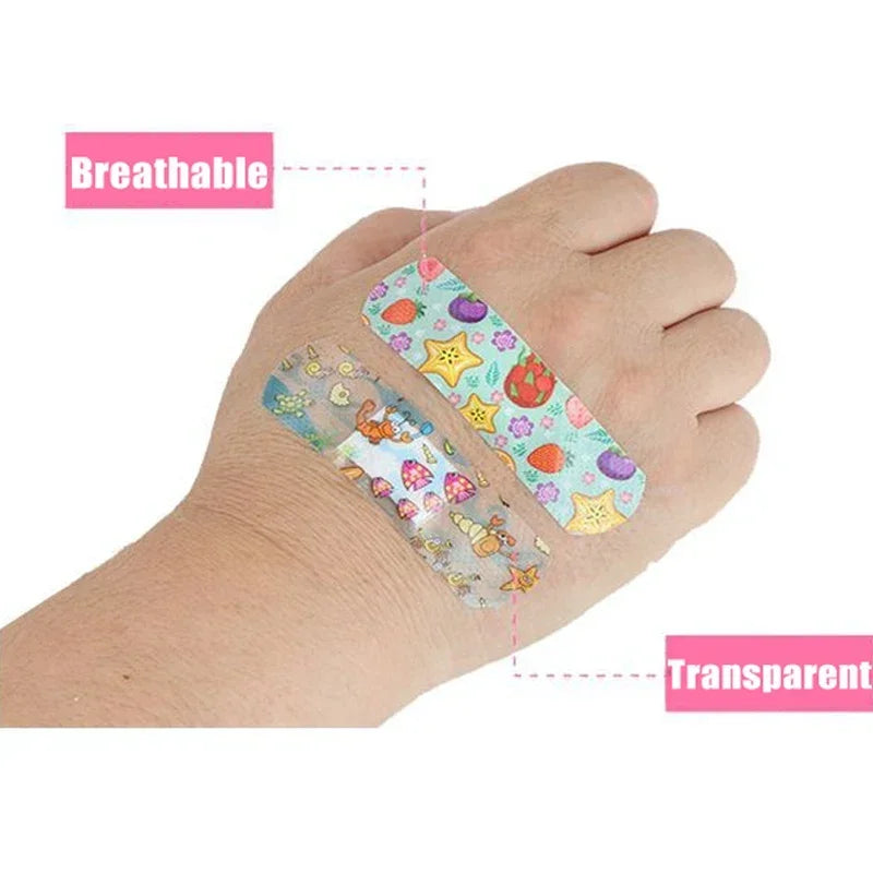 100 pièces enfants Bandages en vrac enfants mignon dessin animé Bandages bandes adhésives flexibles médical imperméable respirant pour les enfants