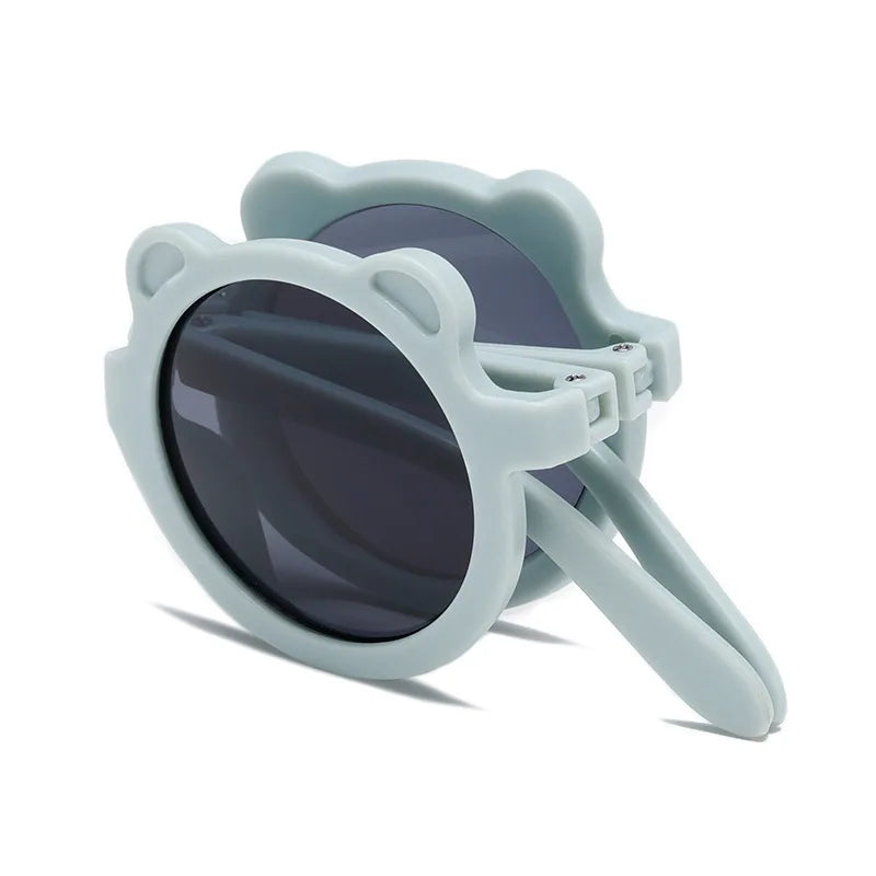 Mignon petit ours pliant enfants lunettes de soleil garçons filles Protection solaire lunettes de soleil mode bébé Protection UV lunettes pour enfants