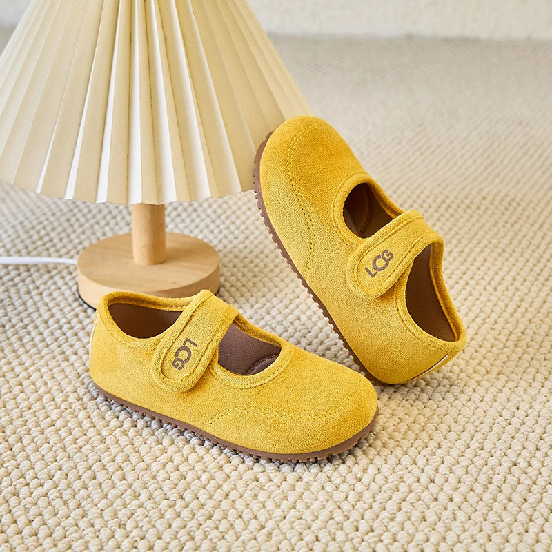Chaussures en cuir pour enfants 2025 printemps automne nouvelles filles coréennes chaussures de princesse à semelles souples givrées sandale Super douce et confortable