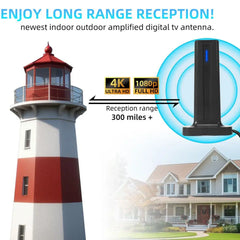 Antenne de télévision numérique pour Smart TV antenne de télévision intérieure antenne HDTV de réception longue portée prend en charge 4K 1080p avec Base de bâton
