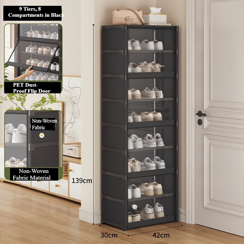 Étagère à chaussures-armoire de rangement à chaussures organisateur de chaussures Vertical pour placard entrée coin chambre-épilable bricolage étagère à chaussures étroite