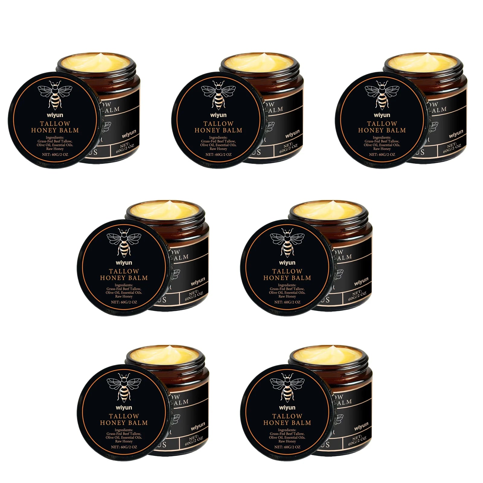 Baume de Tallow de boeuf alimenté en herbe biologique, miel cru, hydratant, doux, améliore l'élasticité, crème hydratante lisse longue durée, soins pour la peau