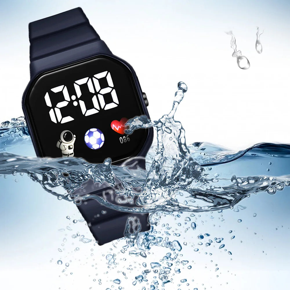 Montre de Sport pour enfants, numérique, Spaceman, bracelet en Silicone, étanche, électronique, cadeaux pour garçons et filles