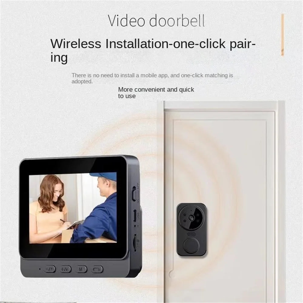 Ensemble de caméra de sonnette vidéo sans fil, caméra de sécurité intelligente avec Vision nocturne, WiFi 2.4G, HD, détection de mouvement, stockage en nuage