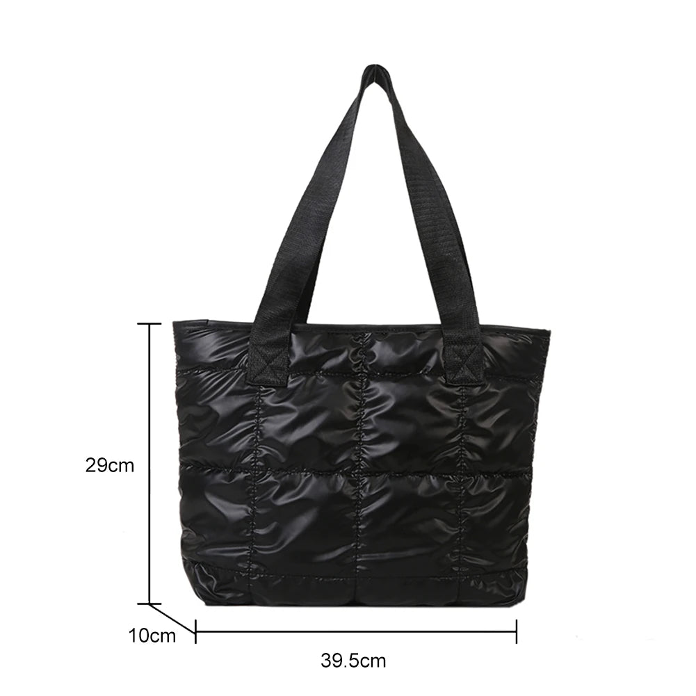 Mode femmes sac fourre-tout grande capacité coton rembourré dames fourre-tout sacs à main losange sac à provisions matelassé solide pour les voyages de loisirs