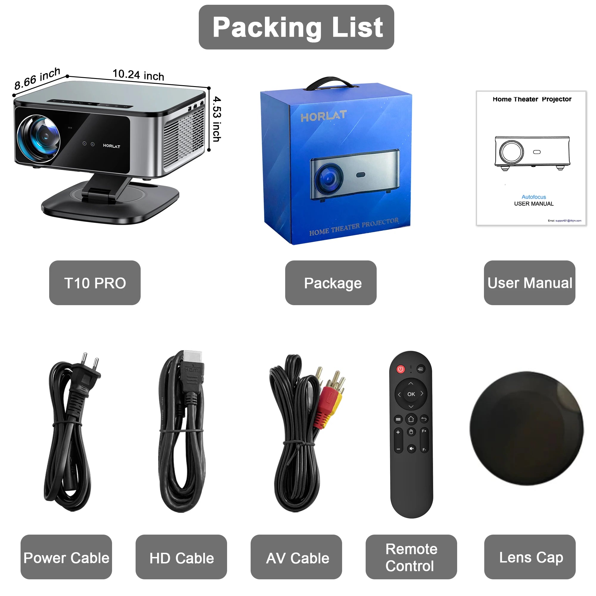 2025 Horlat 45000 Lumens 4K UHD projecteur Laser TOF Focus Android 12 WiFi 1080P Full HD projecteur de cinéma maison pour Netflix