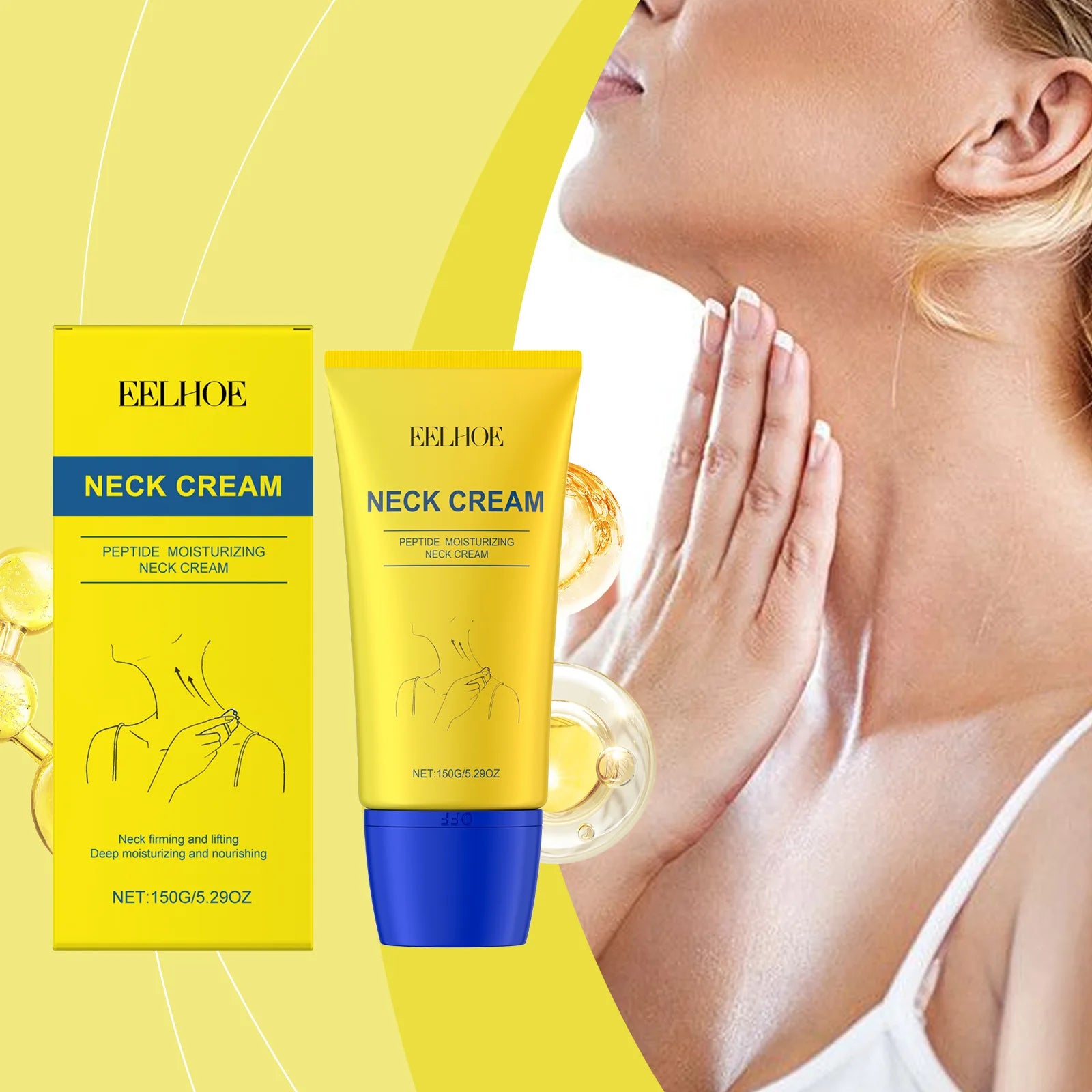 EELHOE crème raffermissante pour le cou Anti-rides élimination contre le vieillissement prévenir l'affaissement crème hydratante Lifting de la peau du cou et du décolleté