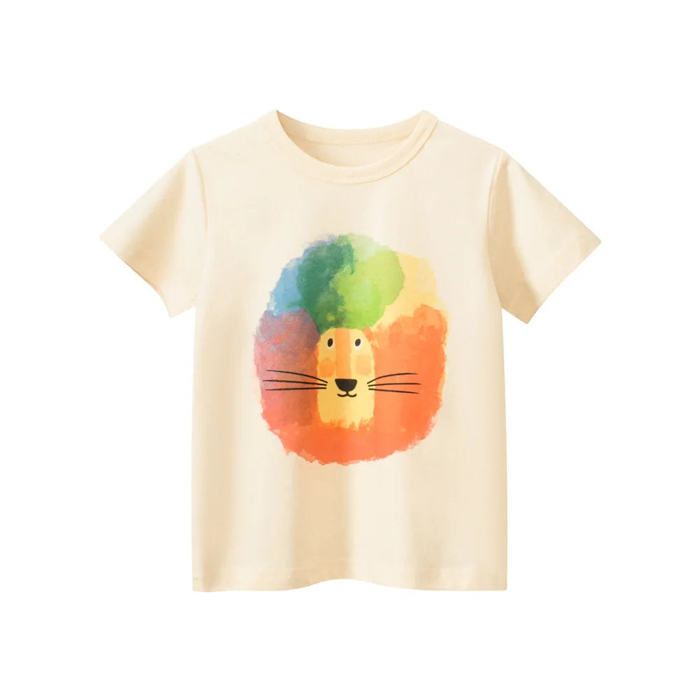 Vêtements d'été en coton pour bébés garçons et filles, t-shirt à manches courtes imprimé graffiti, haut pour enfants, tenue pour bébé, 2-8T