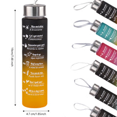 Bouteille d'eau de 300ml sans BPA, anti-fuite, bouteilles de boisson de haute qualité avec marqueur de temps, Fitness, sport, réutilisable en plein air