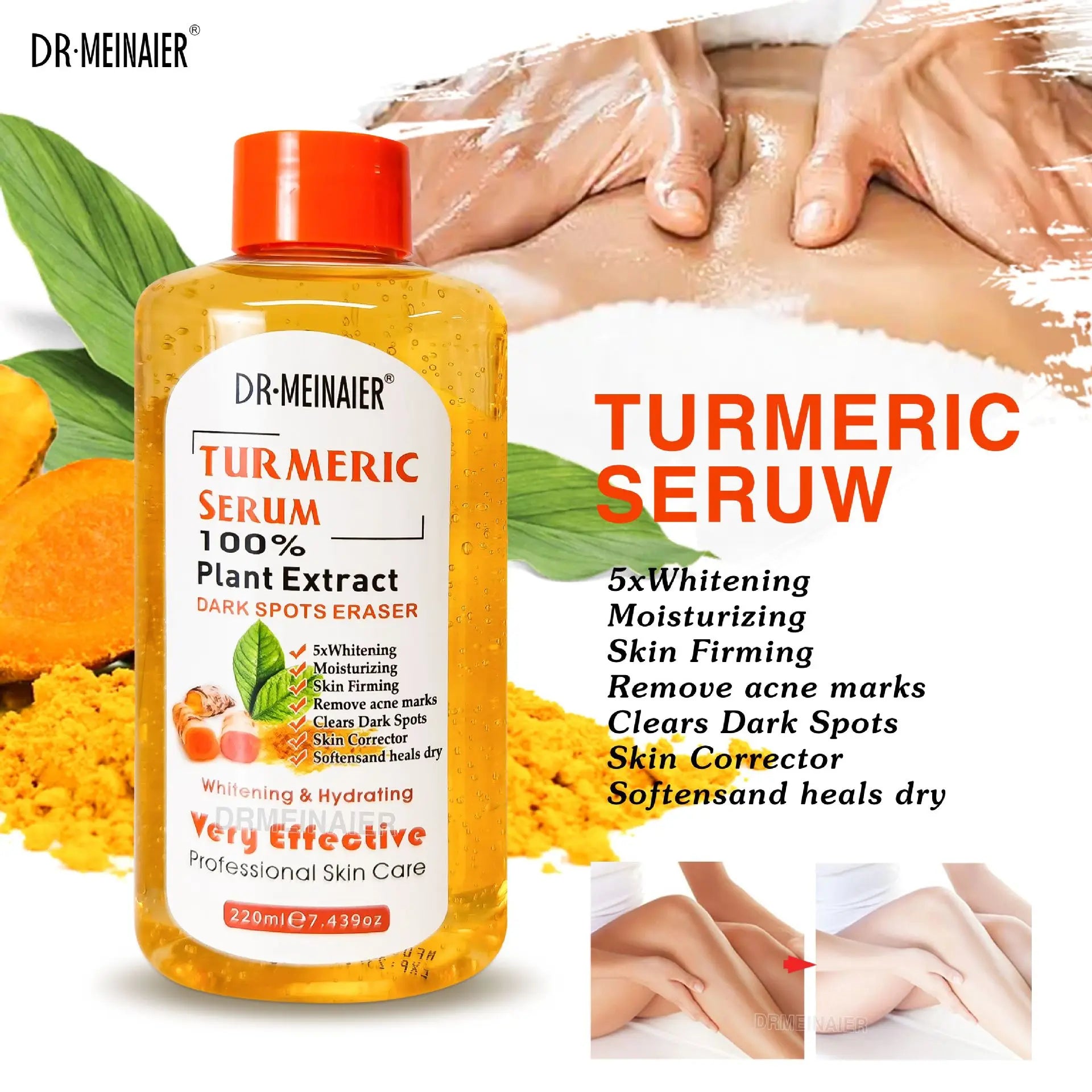 Sérum liquide Original pour le visage, Essence de vitamine C AHA, éclaircissant, hydratant, curcuma, réparateur, Anti-vieillissement, Lifting, soins pour la peau, 220ml