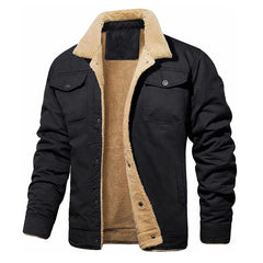 2025 mode veste polaire pour hommes couleur unie épais vêtements d'extérieur chauds hauts qualité automne hiver manteaux décontractés noir hommes vestes