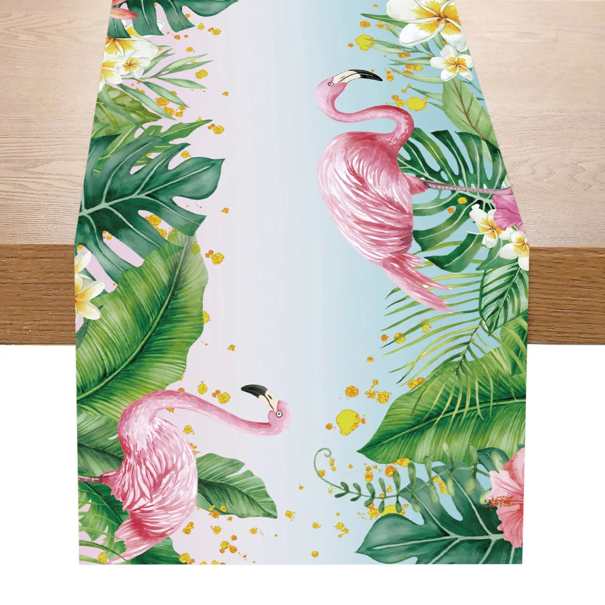 Summer Hawaiian Flower Table Runner, Flamingo Birthday Party Decor for Kids, Aloha Hawaii Tropical Party Supplies, Dining Table Decor
