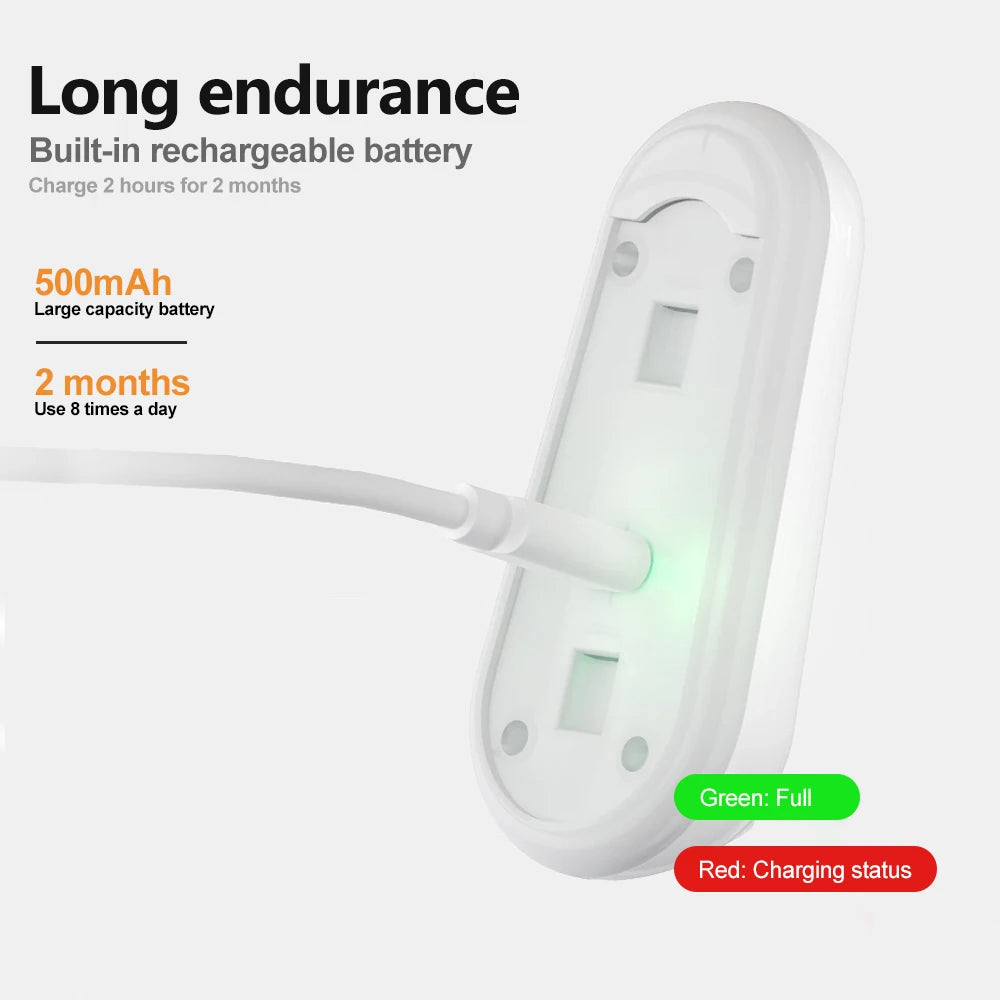 Capteur de mouvement intelligent veilleuse projecteur LED lumières de toilette USB Rechargeable lampe de pied colorée applique murale pour salle de bain couloir